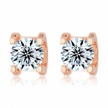 Cartier C DE Earrings in 18K Pink Gold With 1 Brilliant-Cut Diamond